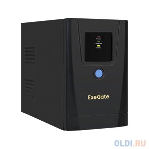 Ибп exegate specialpro UNB-1000. LED. AVR. 1SH. 2C13. RJ. USB 1000VA/550W, LED, AVR,1*schuko+2*C13, RJ45/11, USB, металлический корпус, black