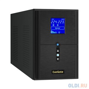 ИБП (инвертор, синус, для котла) ExeGate SineTower SN-2000. LCD. AVR. 3SH. 1C13. RJ. USB 2000VA/1600W, чистая синусоида, LCD дисплей, AVR, 3*Schuko+1*C1