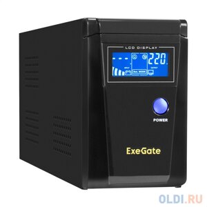 ИБП (инвертор, синус, для котла) ExeGate SineTower SN-600. LCD. AVR. 2SH 600VA/360W, чистая синусоида, LCD дисплей, AVR, 2*Schuko, линейно-интерактив