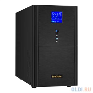 ИБП (инвертор, синус, для котла) ExeGate SineTower SZ-3000. LCD. AVR. 3SH. 1C13. RJ. USB 3000VA/2400W, чистая синусоида, LCD дисплей, AVR, 3*Schuko+1*C1