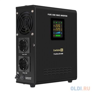 ИБП (инвертор, синус, для котла, настенный) ExeGate FineSine SX-500. LCD. AVR. 2SH 500VA/300W, чистая синусоида, цветной LCD-дисплей, AVR, 2*Schuko,