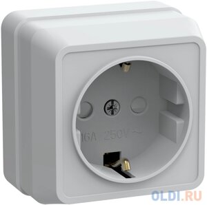 Iek ERO14-K01-16-DC РСш20-3-ОБ Розетка 1местн. c з/к с защ. штор. 16А откр. уст. ОКТАВА (белый)