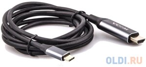 Кабель-адаптер USB 3.1 type-cm HDMI A (m) 4K@60hz, 1.8m , aluminium shell, VCOM CU423MC-1.8M
