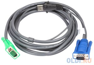 Кабель ATEN KVM cable 2L-5203U кабель для KVM: USB (am)+DB15(m) (PC) -на- SPHD15(m) (KVM), 3м