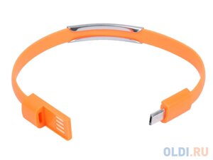 Кабель-браслет microUSB Gmini GM-WDC-200O плоский оранжевый