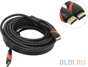 Кабель HDMI 10м VCOM Telecom CG525D-R-10 ver. 2.0, 2 фильтра круглый черный