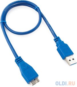 Кабель microUSB до 0.5м Gembird круглый CCP-mUSB3-AMBM-0.5M