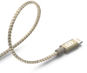 Кабель required braided MFI lightning to USB шампань