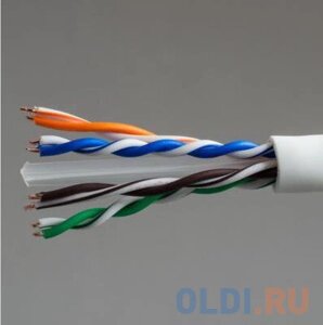 Кабель U/UTP indoor 4 пары категория 6 Hyperline одножильный 4x2xAWG23 100% медь PVC UUTP4-C6-S23-IN-PVC-GY-305 305м серый