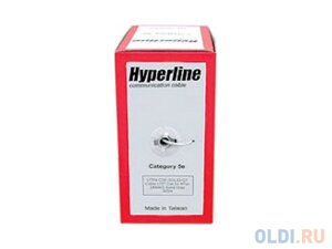 Кабель UTP indoor 4 пары категория 5e Hyperline UUTP4-C5E-S24-IN-PVC-GY-305 одножильный 24AWG серый 305м