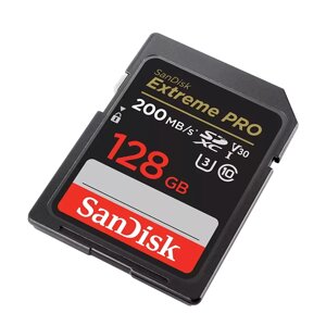 Карта памяти sandisk extreme pro 128gb SDXC UHS-I U3 V30 sdsdxxd-128G-GN4in