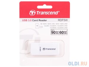 Картридер внешний transcend TS-RDF5w USB3.0 SDHC/SDXC/microsdhc/microsdxc белый