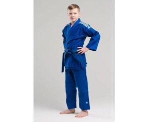 Кимоно для дзюдо подростковое Club синее с белыми полосками, 140 см