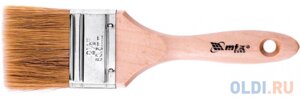 Кисть плоская Евро 2,5, натуральная щетина, деревянная ручка MTX