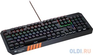 Клавиатура игровая механическая Hazard CANYON CND-SKB6-RU : 104 клавиш, 17 горячих клавиш, 20 видов подсветки, черная