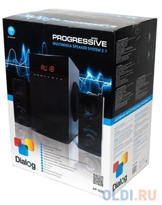 Колонки Dialog Progressive AP-230 BLACK 2.1, 35W+2*15W RMS, Bluetooth, USB+SD reader