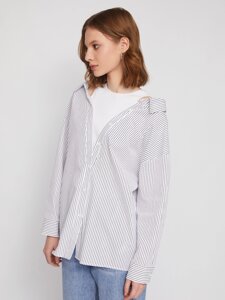 Комбинированная блузка-рубашка с вшитым топом