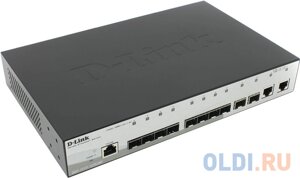 Коммутатор D-Link DGS-1210-12TS/ME/B1A Управляемый коммутатор 2 уровня с 10 портами 1000Base-X SFP и 2 портами 10/100/1000Base-T