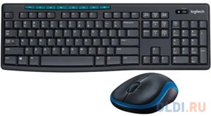 Комплект беспроводной Logitech MK275 клавиатура черная, 112 клавиш с защитой от воды, мышь черная, оптическая, 1000dpi, 3 кнопки, 2.4GHz, USB-ресивер