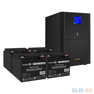 Комплект ибп EX295990RUS + батарея 40aч EX282976RUS 4шт (инвертор, синус, для котла) exegate sinetower SZ-3000. LCD. AVR. 3SH. 1C13. RJ. USB 3000VA/2400