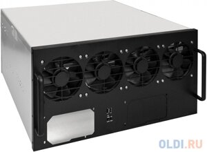 Корпус для майнинга ExeGate Pro 8-430 без БП, 2*USB, 4*fan 120мм, места под: 8 видеокарт, 2 БП