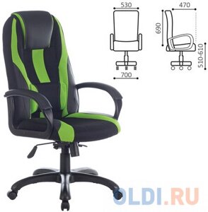 Кресло для геймеров BRABIX Rapid GM-102 чёрный зеленый