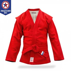 Куртка для САМБО взрослая красная (Атака), одобренная ВФС