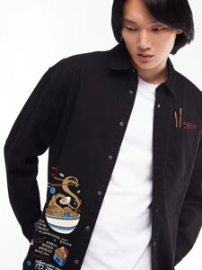 Куртка-рубашка из хлопка с длинным рукавом и драконом