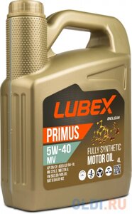 L034-1325-0404 LUBEX синт. мот. масло primus MV 5W-40 CF/SN A3/B4 (4л)