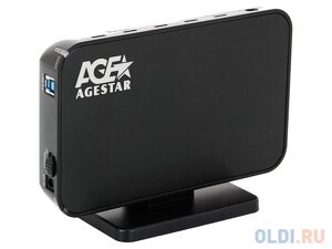 Мобил рек AgeStar 3UB3A8-6G (Black), usb3.0 to 3,5hdd SATA алюминий