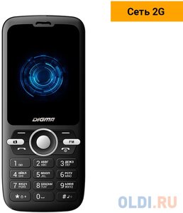 Мобильный телефон Digma B240 Linx 32Mb черный моноблок 2Sim 2.44 240x320 0.08Mpix GSM900/1800 FM microSD