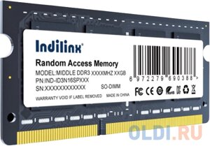 Модуль памяти для ноутбука sodimm DIMM 4GB DDR3-1600 IND-ID3n16SP04X indilinx