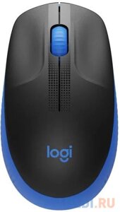 Мышь беспроводная Logitech M190 чёрный синий USB + радиоканал