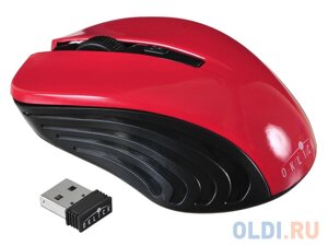 Мышь Oklick 545MW черный/красный оптическая (1600dpi) беспроводная USB (4but)