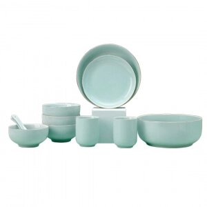 Набор керамической посуды Xiaomi Bu Dong New Chinese Celadon Gold-Edged Tableware Set 11 приборов