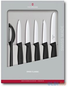 Набор ножей кухон. Victorinox Swiss Classic Kitchen (6.7113.6G) компл. 6шт черный подар. коробка