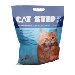 Наполнитель Cat Step для кошачьих туалетов впитывающий силикагель без запаха 6,68кг 15,2 л