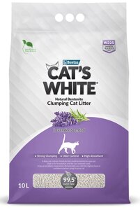 Наполнитель Cats White Lavender с нежным ароматом лаванды комкующийся бентонит 8,5кг 10 л