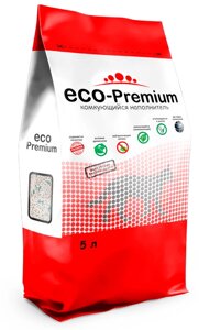 Наполнитель ECO Premium GREEN комкующийся древесный без запаха 1,9кг 5 л