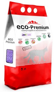 Наполнитель ECO Premium Лаванда комкующийся древесный лаванда 1,9кг 5 л