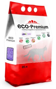 Наполнитель ECO Premium Лаванда комкующийся древесный лаванда 7,6кг 20 л