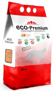 Наполнитель ECO Premium Персик комкующийся древесный персик 7,6кг 20 л