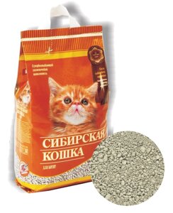 Наполнитель Сибирская Кошка Для котят впитывающий бентонит без запаха 2,6кг 5 л