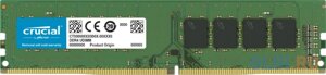 Оперативная память для компьютера 32Gb (1x32Gb) PC4-25600 3200MHz DDR4 UDIMM Unbuffered CL22 Crucial Basics Desktop CT32G4DFD832A