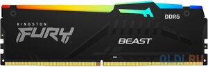 Оперативная память для компьютера Kingston Fury Beast RGB DIMM 16Gb DDR5 5600 MHz KF556C40BBA-16