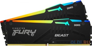 Оперативная память для компьютера Kingston FURY Beast RGB DIMM 16Gb DDR5 6000 MHz KF560C40BBAK2-16