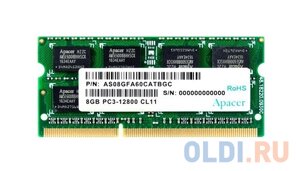 Оперативная память для ноутбука apacer DS. 08G2k. KAM SO-DIMM 8gb DDR3 1600 mhz DS. 08G2k. KAM