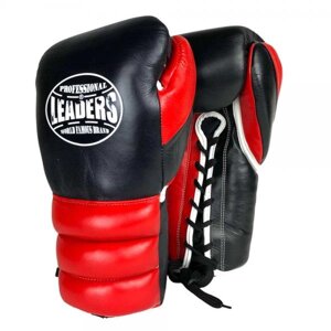 Перчатки боксерские leaders LEAD series на шнуровке BK/RD, 16 oz