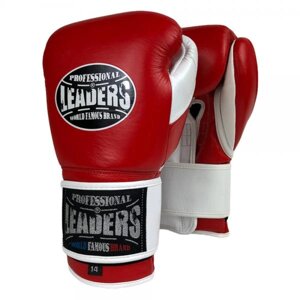 Перчатки боксерские LEADERS LeadSeries 2 RD/WH, 12 oz