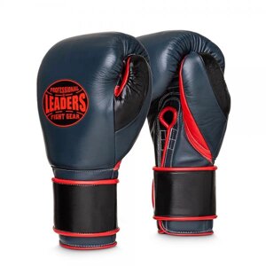 Перчатки боксерские leaders super series custom GR/BK/RD, 14 oz